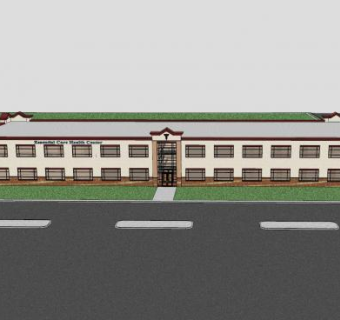 保健建筑中心SU模型下载_sketchup草图大师SKP模型