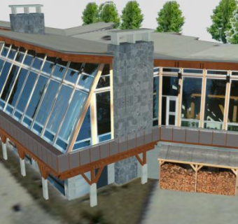 跳台滑雪楼建筑SU模型下载_sketchup草图大师SKP模型