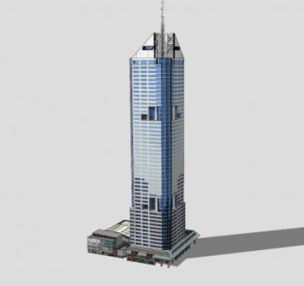 布瑞克高层建筑SU模型下载_sketchup草图大师SKP模型