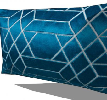 宝蓝色绒面枕头SU模型下载_sketchup草图大师SKP模型