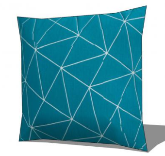 蓝色织物几何抱枕SU模型下载_sketchup草图大师SKP模型