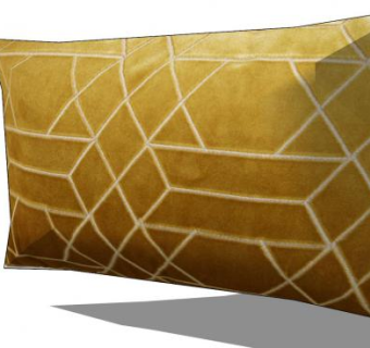 香槟色几何图案绒面枕头SU模型下载_sketchup草图大师SKP模型
