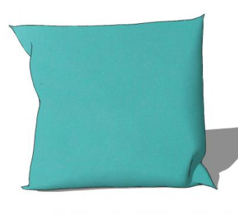 青蓝色简约抱枕SU模型下载_sketchup草图大师SKP模型