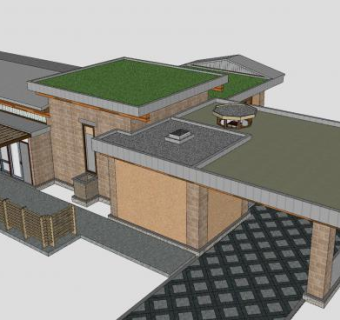 皇家稻草捆建筑SU模型下载_sketchup草图大师SKP模型