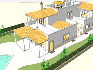 现代房子户外住宅SU模型下载_sketchup草图大师SKP模型