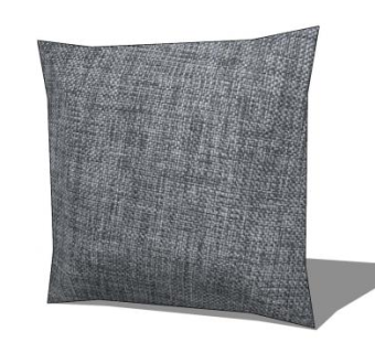 灰黑色亚麻抱枕SU模型下载_sketchup草图大师SKP模型