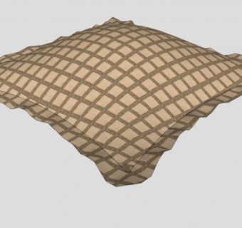 米色格子抱枕SU模型下载_sketchup草图大师SKP模型