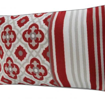 红色印花枕头SU模型下载_sketchup草图大师SKP模型