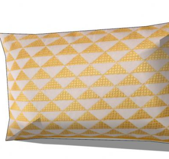 黄白色几何图案棉枕SU模型下载_sketchup草图大师SKP模型