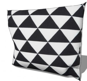 黑白色三角几何图案抱枕SU模型下载_sketchup草图大师SKP模型