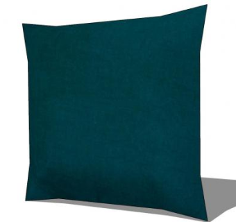 深水鸭蓝色简约抱枕SU模型下载_sketchup草图大师SKP模型