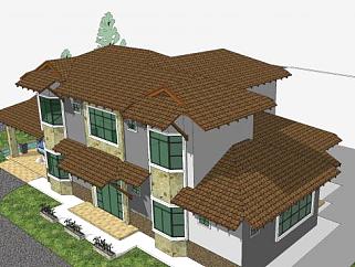 孟加拉<em>国</em>建筑房子SU模型下载_sketchup草图大师SKP模型