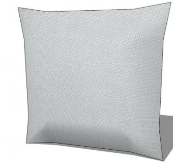 珍珠灰色棉质枕头SU模型下载_sketchup草图大师SKP模型