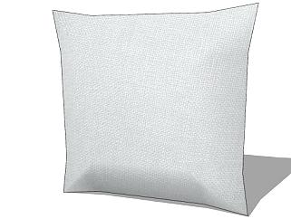 珍珠灰色棉质枕头SU模型下载_sketchup草图大师SKP模型