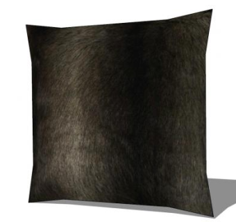 假毛皮枕头SU模型下载_sketchup草图大师SKP模型