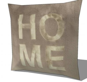 灰色刺绣英文枕头SU模型下载_sketchup草图大师SKP模型