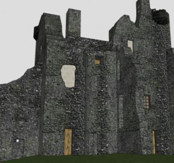 现代城堡建筑房子SU模型下载_sketchup草图大师SKP模型