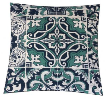 葡萄牙绿色瓷砖印花枕头SU模型下载_sketchup草图大师SKP模型