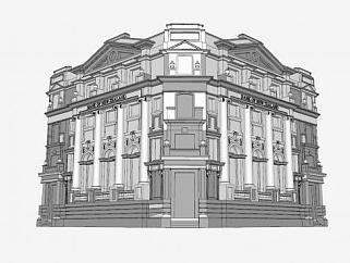 新西兰银行大楼建筑SU模型下载_sketchup草图大师SKP模型
