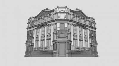 新西兰银行大楼建筑SU模型下载_sketchup草图大师SKP模型