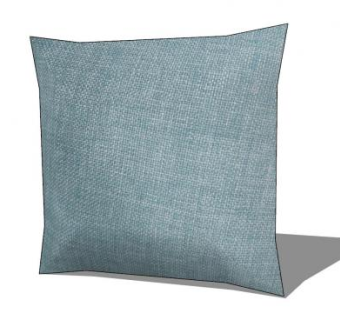 蓝灰色亚麻布艺抱枕SU模型下载_sketchup草图大师SKP模型