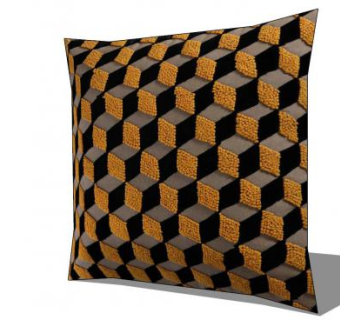 立体几何图案抱枕SU模型下载_sketchup草图大师SKP模型