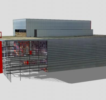 码头市剧院建筑SU模型下载_sketchup草图大师SKP模型