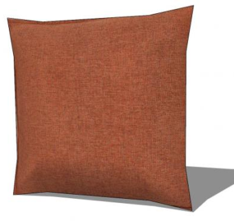 橙赭色简约抱枕SU模型下载_sketchup草图大师SKP模型