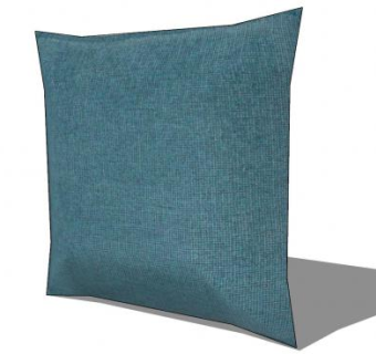 钴蓝色简约抱枕SU模型下载_sketchup草图大师SKP模型