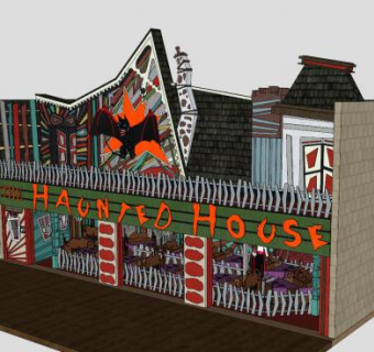 特林普尔鬼屋建筑SU模型下载_sketchup草图大师SKP模型