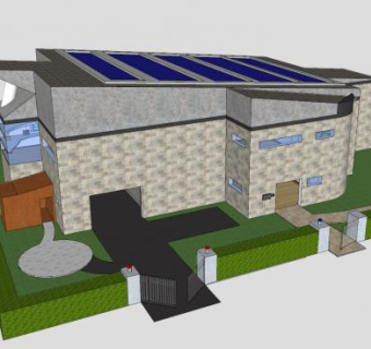未来房子建筑SU模型下载_sketchup草图大师SKP模型