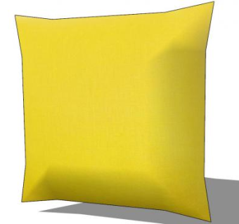 黄色简约抱枕SU模型下载_sketchup草图大师SKP模型