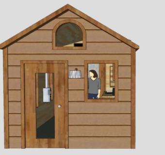 开放式小房子建筑SU模型下载_sketchup草图大师SKP模型