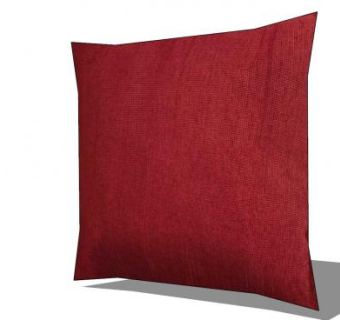 酒红色简约抱枕SU模型下载_sketchup草图大师SKP模型