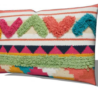 多色编织棉枕头SU模型下载_sketchup草图大师SKP模型