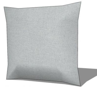 轻质灰布枕头SU模型下载_sketchup草图大师SKP模型