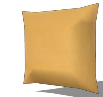 黄色亚麻抱枕SU模型下载_sketchup草图大师SKP模型