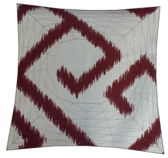 红色图案几何枕头SU模型下载_sketchup草图大师SKP模型