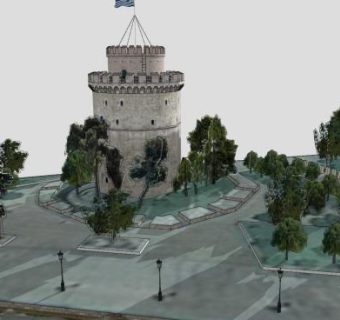 现代纪念碑建筑SU模型下载_sketchup草图大师SKP模型