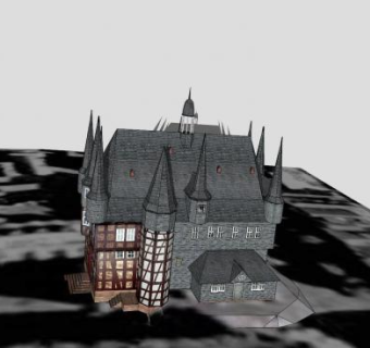 维肯贝格市政厅建筑SU模型下载_sketchup草图大师SKP模型