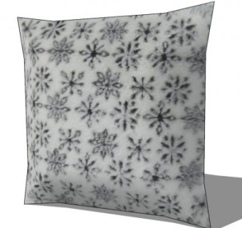 仿毛皮衬垫印花抱枕SU模型下载_sketchup草图大师SKP模型