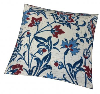 蓝红色花卉印花枕头SU模型下载_sketchup草图大师SKP模型