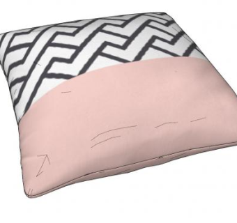 现代风格简约抱枕SU模型下载_sketchup草图大师SKP模型