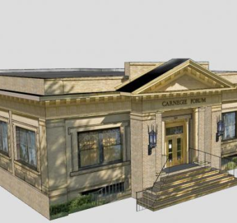 市议会会议厅办公楼SU模型下载_sketchup草图大师SKP模型