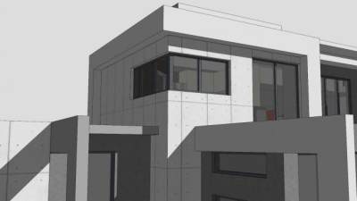 海滨房子建筑SU模型下载_sketchup草图大师SKP模型