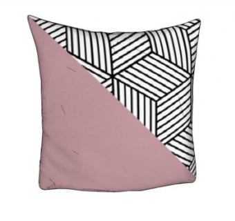 简约斜边双印花抱枕SU模型下载_sketchup草图大师SKP模型