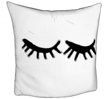 眼睫毛闭眼印花抱枕SU模型下载_sketchup草图大师SKP模型