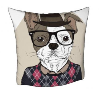 卡通狗狗印花抱枕SU模型下载_sketchup草图大师SKP模型