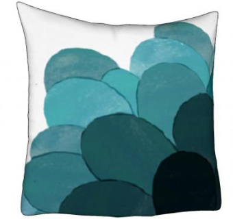 青蓝色印花抱枕SU模型下载_sketchup草图大师SKP模型