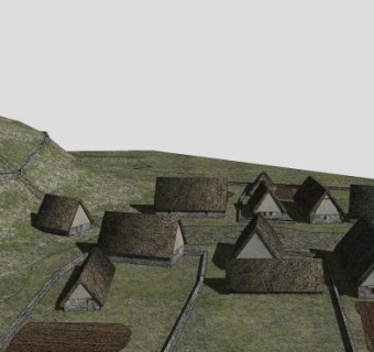 中世纪苏格兰村庄建筑SU模型下载_sketchup草图大师SKP模型